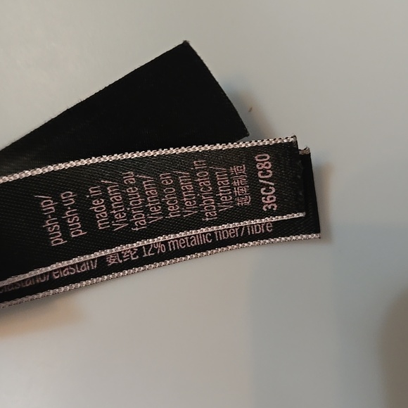 VICTORIA'S SECRET PUSH UP Gray Lace Underwire Bra 36C NWOT - Picture 3 of 3